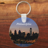 Philadelphia Skyline op Twilight Sleutelhanger (Voorkant)