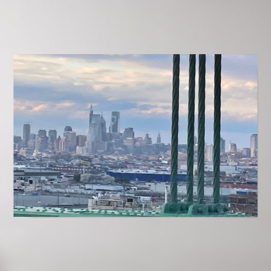 Philadelphia Skyline Photo Poster (Voorkant)