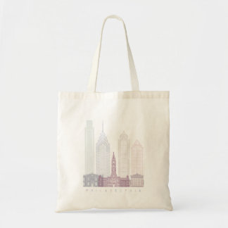 PHILADELPHIA SKYLINE POSTEL PASTEL TOTE BAG