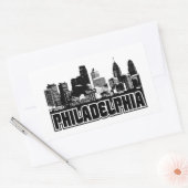 Philadelphia Skyline Rechthoekige Sticker (Envelop)