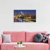 Philadelphia skyline 's nachts canvas afdruk (Insitu (Woonkamer))