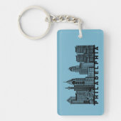 Philadelphia Skyline Silhouette  Sleutelhanger (Voorkant)