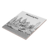 Philadelphia Skyline Sketch Tile Tegeltje (Zijkant)