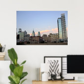 Philadelphia Skyline Sunset Foto Poster (Thuiskantoor)