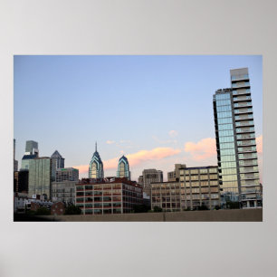 Philadelphia Skyline Sunset Foto Poster