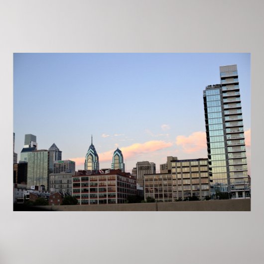 Philadelphia Skyline Sunset Foto Poster (Voorkant)