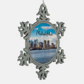 Philadelphia Skyline Tin Sneeuwvlok Ornament (Links)