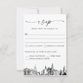 Philadelphia Skyline Wedding Carte de réponse RSVP (Devant)