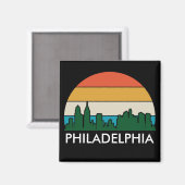 Philadelphia Stad Zonsondergang Magneet (Voorkant / Achterkant)