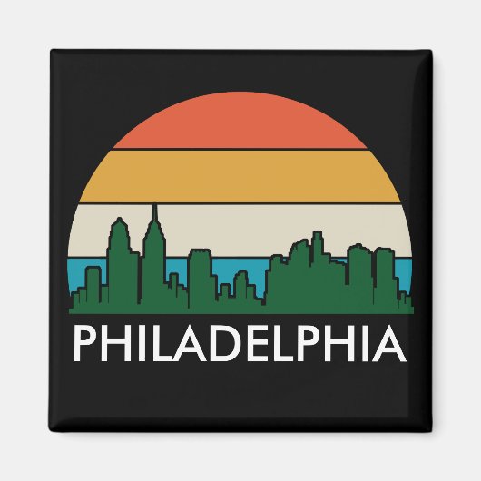 Philadelphia Stad Zonsondergang Magneet (Voorkant)