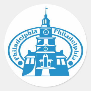 Philadelphia Stamp Ronde Sticker