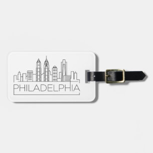 Philadelphia Stylized City Skyline Bagagelabel