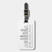 Philadelphia Stylized City Skyline Bagagelabel (Voorkant verticaal)