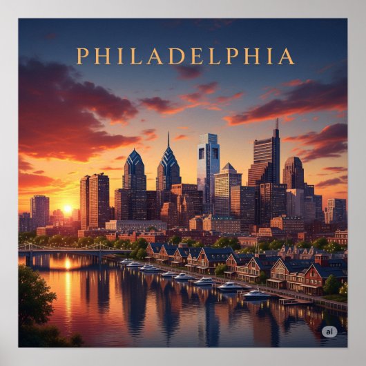 Philadelphia Sunset Poster (Voorkant)
