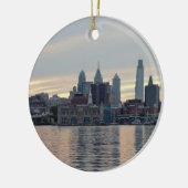 Philadelphia Sunset Skyline Foto Keramisch Ornament (Links)