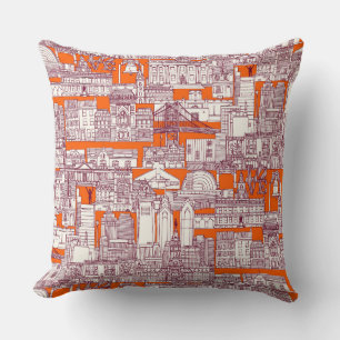 Philadelphia toile hete oranje claret kussen