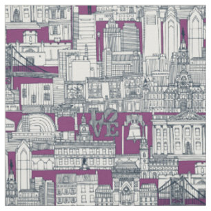 Philadelphia toile paarse indigo stof