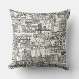 Philadelphia toile parel zwart kussen