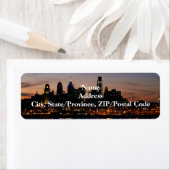 Philadelphia Twilight Skyline Label (Insitu)