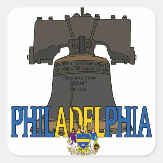 Philadelphia USA Liberty Bell Vierkante Sticker (Voorkant)