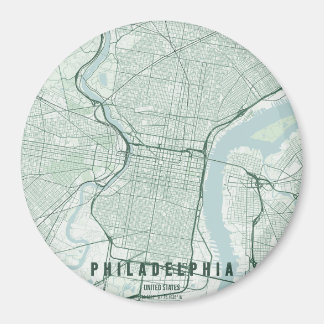 Philadelphia USA Stadkaart Minimaal Design Magneet