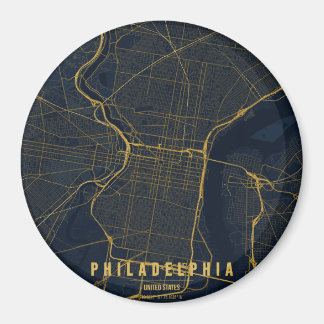 Philadelphia USA Stadkaart Minimaal Design Magneet