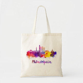 Philadelphia V2 skyline in waterverf Tote Bag