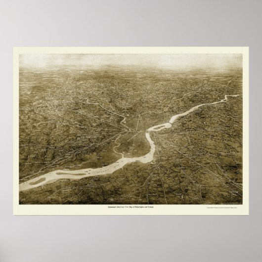 Philadelphia Vicinity, PA Panoramic Map - 1926 Poster (Voorkant)