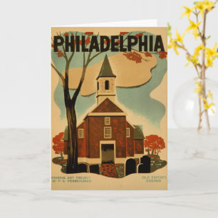 Philadelphia vintage Old Swedes Church, Kaart