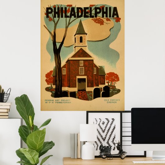 Philadelphia vintage poster (Thuiskantoor)