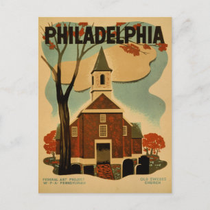 Philadelphia vintage poster briefkaart