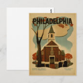 Philadelphia vintage poster briefkaart (Voorkant / Achterkant)