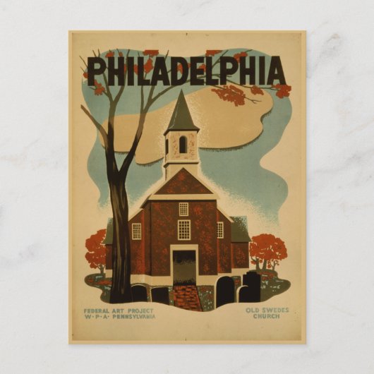 Philadelphia vintage poster briefkaart (Voorkant)