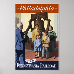 Philadelphia Vintage Travel Poster