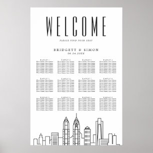Philadelphia Wedding 12 Tabel Zetel Poster