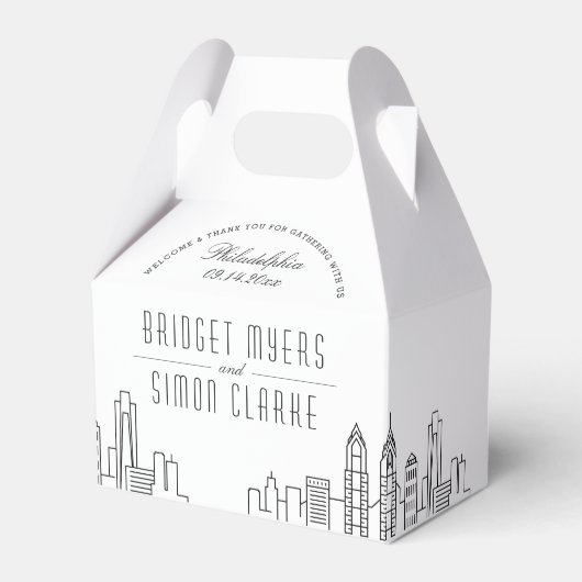 Philadelphia Wedding Favor Box Bedankdoosjes (Voorkant Zijde)
