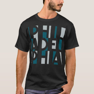 PHILADELPHIA ZILVER MIDNIGHT GROEN WOORD ART PHILL T-SHIRT