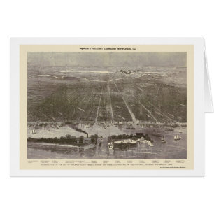 Philadelphie, carte panoramique de PA - 1876