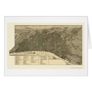 Philadelphie, carte panoramique de PA - 1888