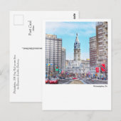 Philadelphie Carte postale - Hôtel de ville (Devant / Derrière)