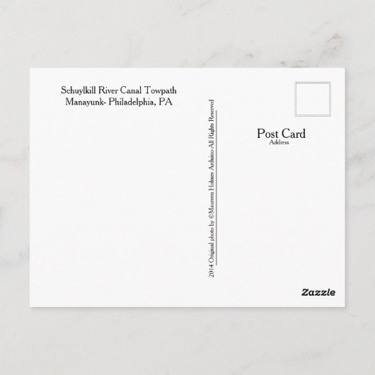 Philadelphie Carte Postale Manayunk Towpath (Dos)