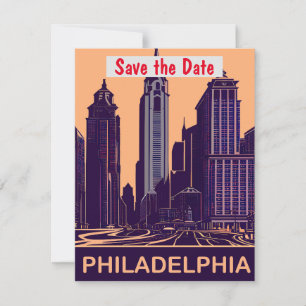 Philadelphie Enregistrer la date Carte postale Vin