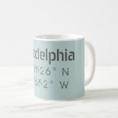 Philadelphie Longitude Latitude Mug (Devant droit)