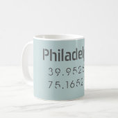 Philadelphie Longitude Latitude Mug (Devant gauche)
