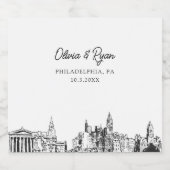 Philadelphie Mariage Champagne Étiquette personnal (Étiquettes simples)