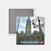 Philadelphie photographie design aimant (Recto/Verso)