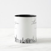 Philadelphie Simple Personnalisé Mariage Café Mug (Centre)
