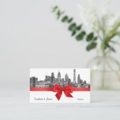 Philadelphie Skyline Etch BW Red Place Cartes #2 (Debout devant)