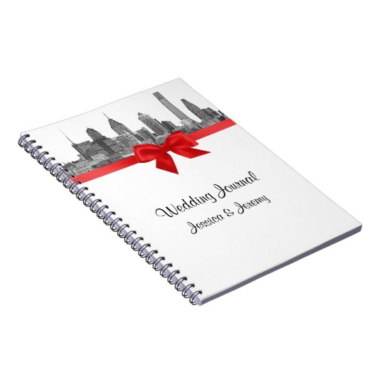 Philadelphie Skyline Etch BW Red Planner Journal (Côté Droit)