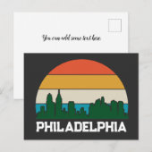 Philadelphie Vintage City Sunset Carte postale (Devant / Derrière)